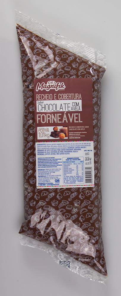 Recheio forneável de chocolate com avelã